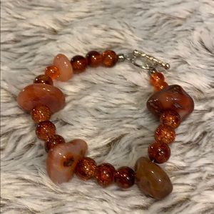 Handmade amber orange bracelet
